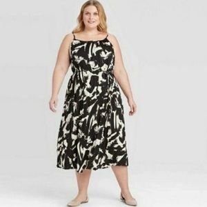 AVA & VIV Black Print Dress 2X - Brand New 💓🌈☀️🥰